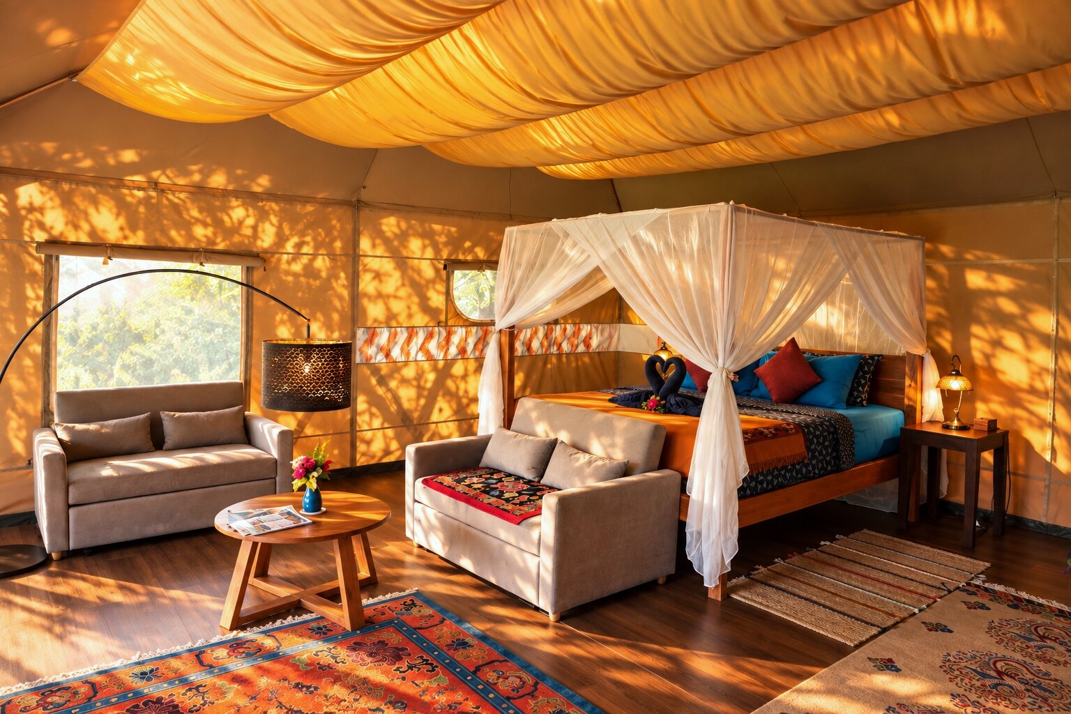 Wnętrze Suite Tent w Thanyawana
